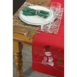 DII® 108" Snowman Embroidered Table Runner -Northlight Sale Store D540114S 3