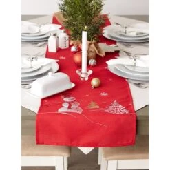 DII® 108" Snowman Embroidered Table Runner -Northlight Sale Store D540114S 5
