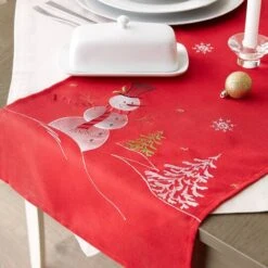 DII® 108" Snowman Embroidered Table Runner -Northlight Sale Store D540114S 8