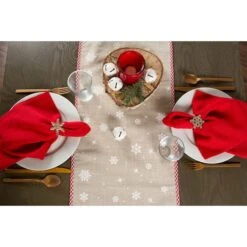 DII® 108" Red Reindeer Embroidered Table Runner -Northlight Sale Store D540115S 8
