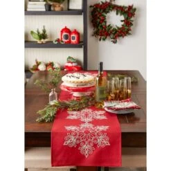 DII® 70" Sparkle Snowflakes Embroidered Table Runner -Northlight Sale Store D540116S 5