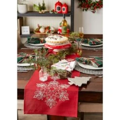 DII® 70" Sparkle Snowflakes Embroidered Table Runner -Northlight Sale Store D540116S 7