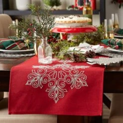 DII® 70" Sparkle Snowflakes Embroidered Table Runner -Northlight Sale Store D540116S 9