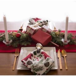 DII® 108" Red Stag Christmas Print Table Runner -Northlight Sale Store D540122S 4