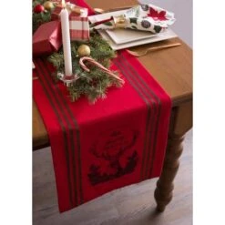 DII® 108" Red Stag Christmas Print Table Runner -Northlight Sale Store D540122S 8
