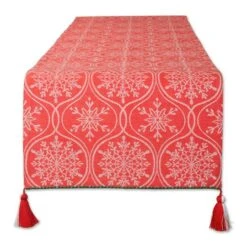 DII® 72'' Joyful Snowflakes Jacquard Reversible Table Runner