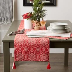 DII® 72'' Joyful Snowflakes Jacquard Reversible Table Runner -Northlight Sale Store D540135S 10