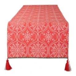 DII® 108'' Joyful Snowflakes Jacquard Reversible Table Runner