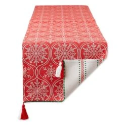 DII® 108'' Joyful Snowflakes Jacquard Reversible Table Runner -Northlight Sale Store D540136S 5