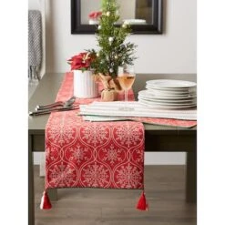 DII® 108'' Joyful Snowflakes Jacquard Reversible Table Runner -Northlight Sale Store D540136S 9