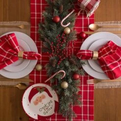 DII® 108" Holly Berry Plaid Table Runner -Northlight Sale Store D540138S 6