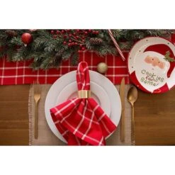 DII® 108" Holly Berry Plaid Table Runner -Northlight Sale Store D540138S 8