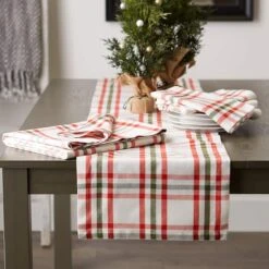 DII® 108" Jolly Tree Collection Nutcracker Plaid Table Runner -Northlight Sale Store D540143S 3