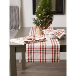 DII® 108" Jolly Tree Collection Nutcracker Plaid Table Runner -Northlight Sale Store D540143S 4