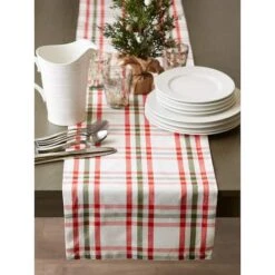 DII® 108" Jolly Tree Collection Nutcracker Plaid Table Runner -Northlight Sale Store D540143S 5