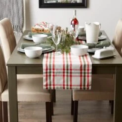 DII® 108" Jolly Tree Collection Nutcracker Plaid Table Runner -Northlight Sale Store D540143S 7