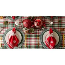 DII® 70" Round Yuletide Plaid Tablecloth 7 DII® 70" Round Yuletide Plaid Tablecloth -Northlight Sale Store D540147S 2