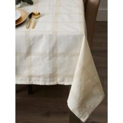 DII® 120" Gold Lurex Plaid Tablecloth -Northlight Sale Store D540150S 9
