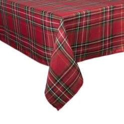 DII® 120" Holiday Metallic Plaid Tablecloth -Northlight Sale Store D540155S 3