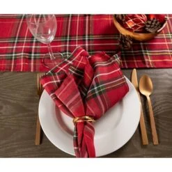 DII® 120" Holiday Metallic Plaid Tablecloth -Northlight Sale Store D540155S 5