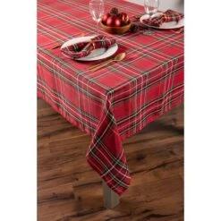 DII® 120" Holiday Metallic Plaid Tablecloth -Northlight Sale Store D540155S 7