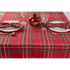 DII® 120" Holiday Metallic Plaid Tablecloth -Northlight Sale Store D540155S 8