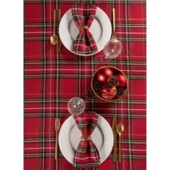 DII® 120" Holiday Metallic Plaid Tablecloth -Northlight Sale Store D540155S 9