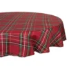 DII® 70" Round Holiday Metallic Plaid Tablecloth