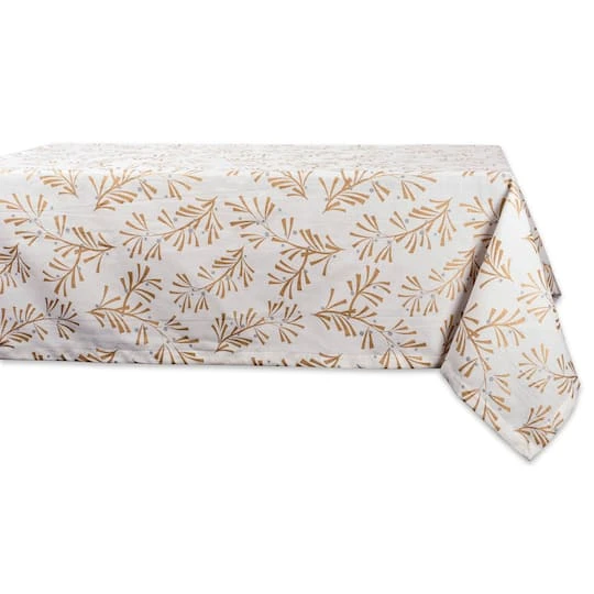 DII® 84" Metallic Holly Leaves Tablecloth 1 DII® 84" Metallic Holly Leaves Tablecloth