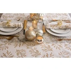 DII® 84" Metallic Holly Leaves Tablecloth 17 DII® 84" Metallic Holly Leaves Tablecloth -Northlight Sale Store D540161S 8