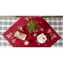 DII® 40" Embroidered Snowman Table Topper 21 DII® 40" Embroidered Snowman Table Topper -Northlight Sale Store D540169S 10