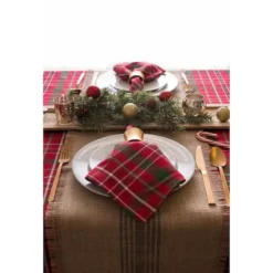 DII® 52" Tartan Holly Plaid Tablecloth -Northlight Sale Store D540181S 2