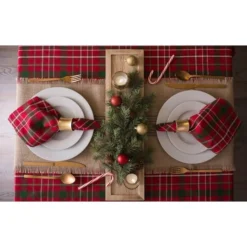 DII® 52" Tartan Holly Plaid Tablecloth -Northlight Sale Store D540181S 6