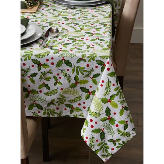 DII® 52" Boughs Of Holly Print Tablecloth 11 DII® 52" Boughs Of Holly Print Tablecloth - Image 11