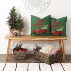 DII® Merry Christmas Truck Embroidered Pillow Cover Set 15 DII® Merry Christmas Truck Embroidered Pillow Cover Set -Northlight Sale Store D540193S 7