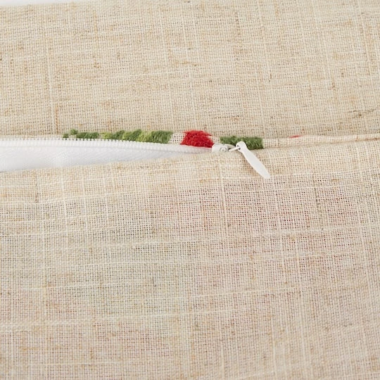 DII® Poinsettia Holly Embroidered Pillow Cover Set 6 DII® Poinsettia Holly Embroidered Pillow Cover Set - Image 6