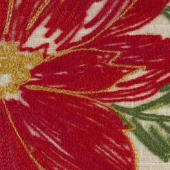 DII® Poinsettia Holly Embroidered Pillow Cover Set 14 DII® Poinsettia Holly Embroidered Pillow Cover Set -Northlight Sale Store D540196S 6