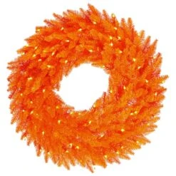 30" Orange Dura-Lit® LED Orange Fir Wreath