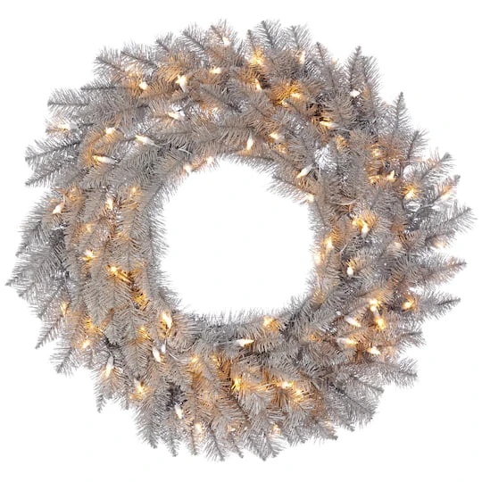 36" Warm White Dura-Lit® LED Platinum Fir Wreath 2 36" Warm White Dura-Lit® LED Platinum Fir Wreath - Image 2