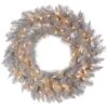 36" Warm White Dura-Lit® LED Platinum Fir Wreath