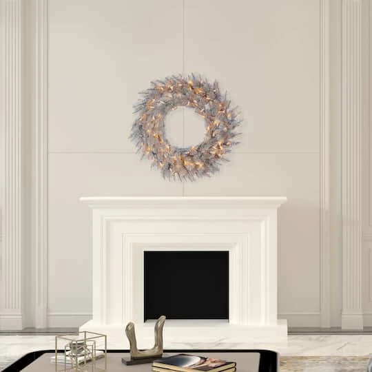 36" Warm White Dura-Lit® LED Platinum Fir Wreath 3 36" Warm White Dura-Lit® LED Platinum Fir Wreath - Image 3