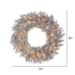 36" Warm White Dura-Lit® LED Platinum Fir Wreath 9 36" Warm White Dura-Lit® LED Platinum Fir Wreath -Northlight Sale Store D575231S 4