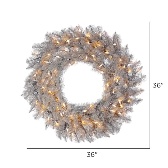 36" Warm White Dura-Lit® LED Platinum Fir Wreath 5 36" Warm White Dura-Lit® LED Platinum Fir Wreath - Image 5