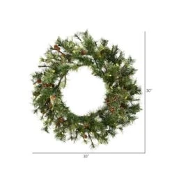 30" Warm White Dura-Lit® LED Mixed Country Pine Wreath -Northlight Sale Store D575233S 3
