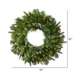 42" Pre-Lit Cashmere Wreath, Warm White Dura-Lit® LED Lights 5 42" Pre-Lit Cashmere Wreath, Warm White Dura-Lit® LED Lights -Northlight Sale Store D575247S 2