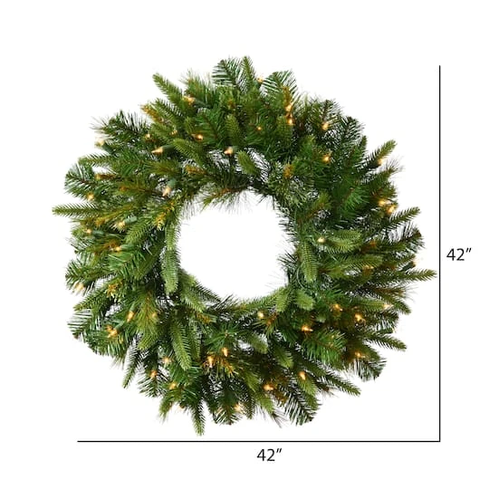 42" Pre-Lit Cashmere Wreath, Warm White Dura-Lit® LED Lights 3 42" Pre-Lit Cashmere Wreath, Warm White Dura-Lit® LED Lights - Image 3