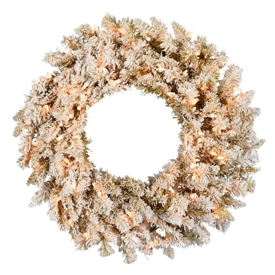 30" Clear Dura-Lit® Frosted Gold Wreath 2 30" Clear Dura-Lit® Frosted Gold Wreath - Image 2