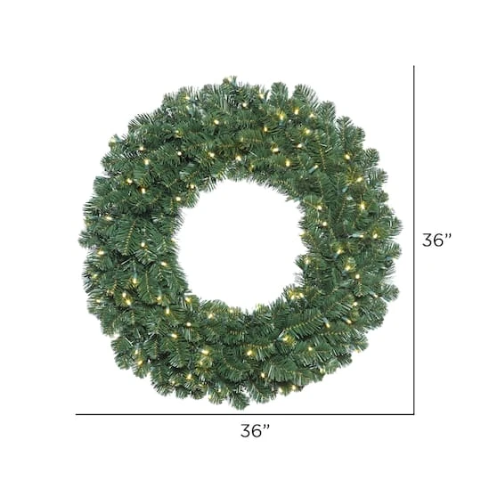 36" Warm White LED Oregon Fir Double Door Wreath Halves 3 36" Warm White LED Oregon Fir Double Door Wreath Halves - Image 3
