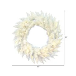 30" Warm White LED Sparkle White Spruce Wreath -Northlight Sale Store D575276S 3