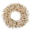 24" Warm White Dura-Lit® LED Frosted Gold Wreath